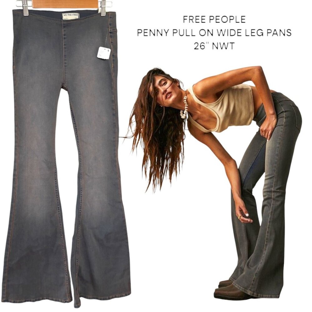 We The Free FREE PEOPLE Pull-On Flare PENNY Jeans SZ. 26" NWT